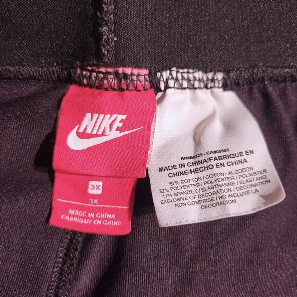 Nike Black Active Pants Silver Iridescent Logo Size 3X - Picture 6 of 6